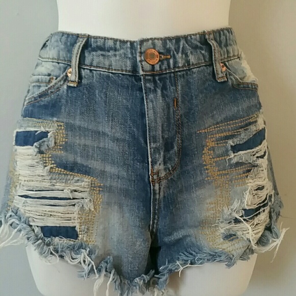 Mossimo Supply Co. Pants - Mossimo shorts jeans distressed Sz 8/29       :1